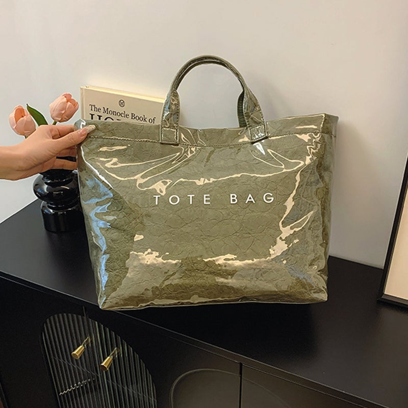 👜 Sac fourre-tout Cozy™ Designer avec imprimé lettres (Vente directe) – 👜 Accessoire tendance – 🎄 Remise immédiate pendant les soldes de Noël