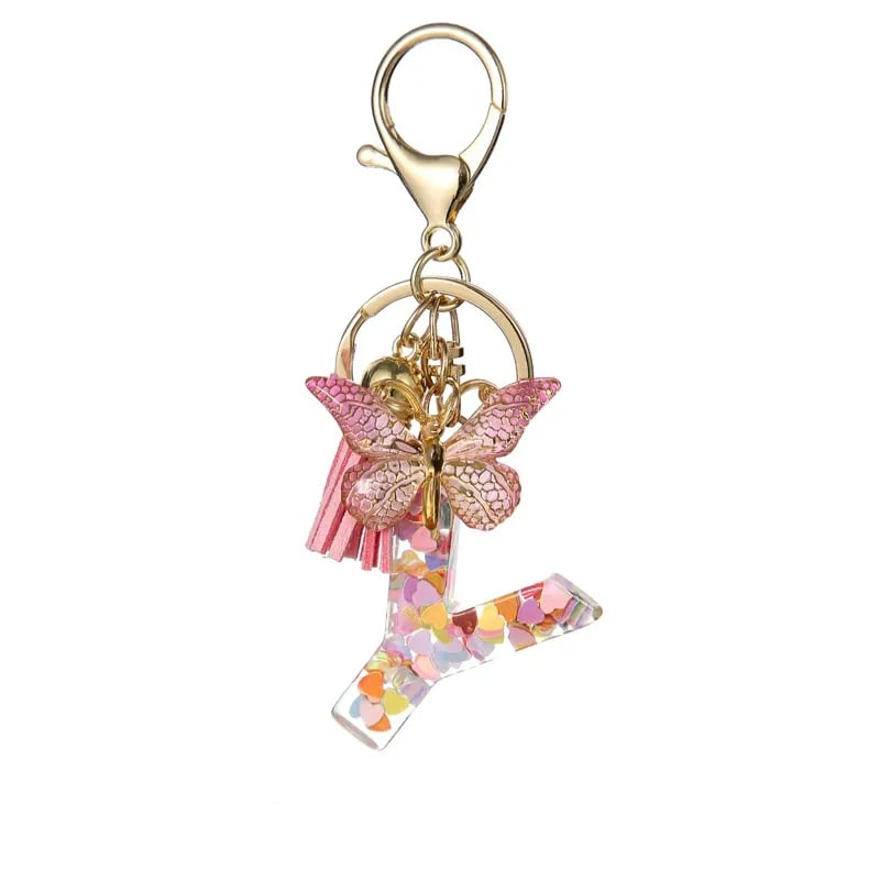 Pendentif lettre papillon Kuschelwohl™ avec pompon – Coloré et personnalisé (Vente de Noël 🎄)