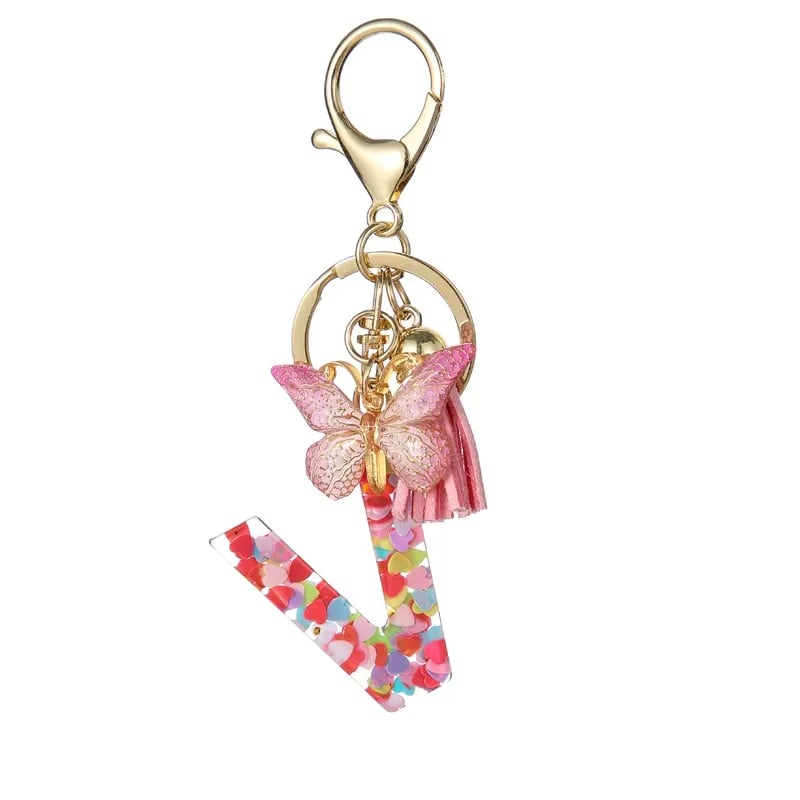 Pendentif lettre papillon Kuschelwohl™ avec pompon – Coloré et personnalisé (Vente de Noël 🎄)