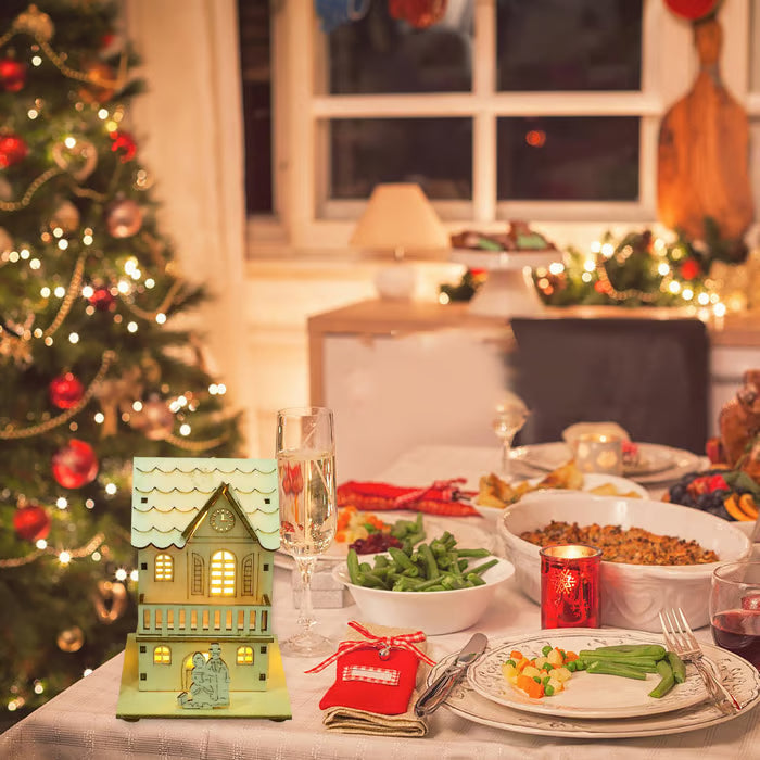 🎅Offres spéciales Noël - Maisons de Noël en bois illuminées, faites maison, pour les loisirs créatifs 