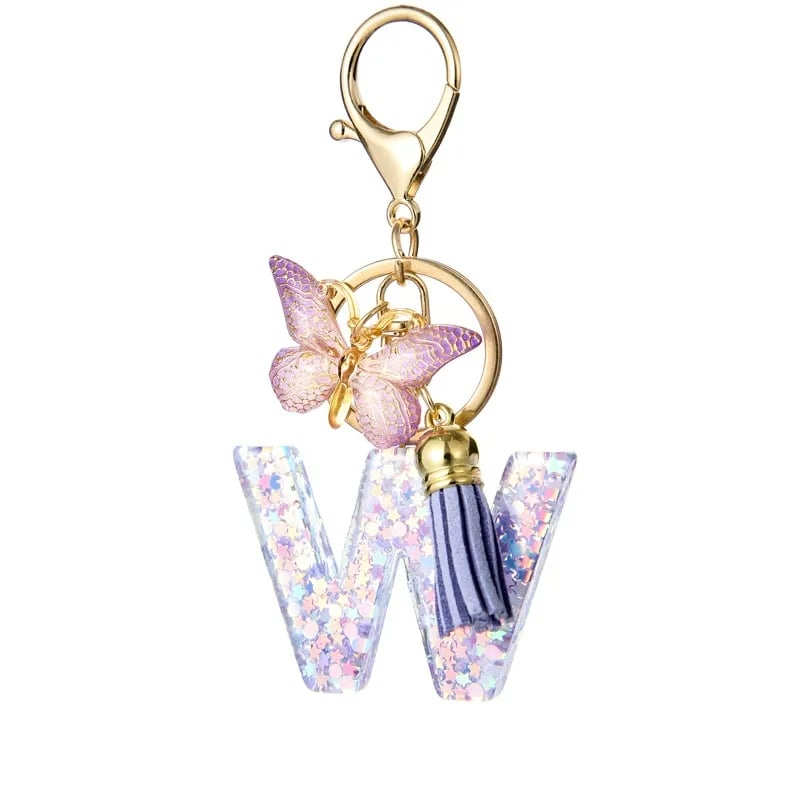Pendentif lettre papillon Kuschelwohl™ avec pompon – Coloré et personnalisé (Vente de Noël 🎄)