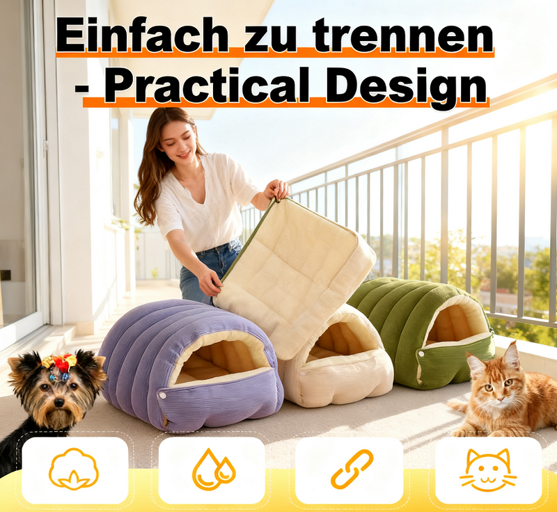 🐶😸 Chaleur, confort douillet, grotte moelleuse pour animaux 