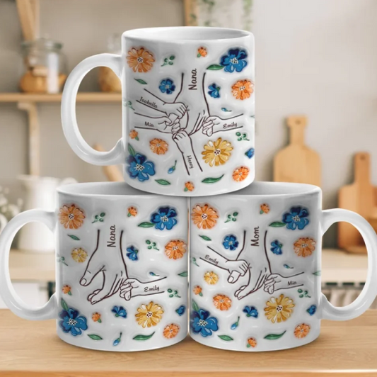 🎁 Kuschelwohl™ Familien-Tassenset, Blumenmuster | Weihnachtsrabatt -30% 🎄