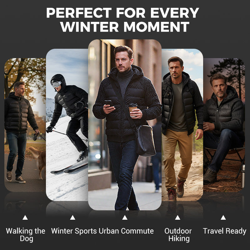 📢📢60 % DE RÉDUCTION !!⏰⏰Veste homme matelassée coupe-vent avec capuche 