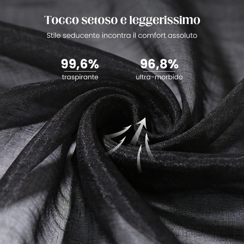 Sexy, transparentes Tüllkleid mit bestickter Spitze