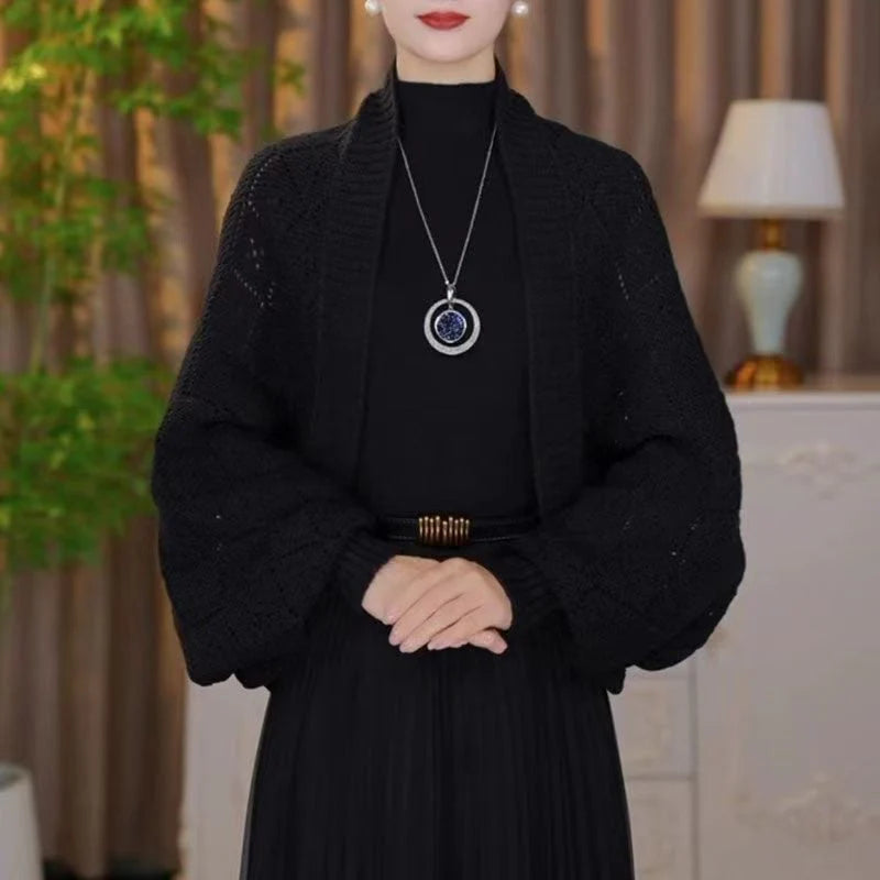 🧶✨Strick-Bolero mit Hohlmuster – Eleganz trifft Komfort | BLACK FRIDAY SALE -50%! 🖤