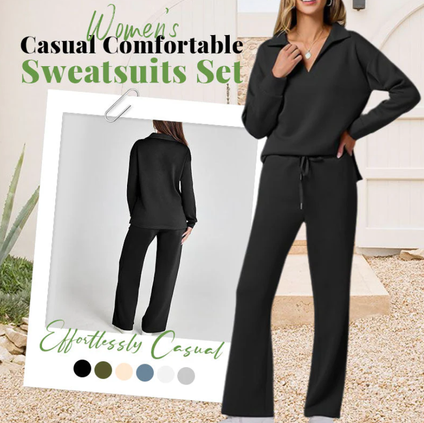 🎁Heißer Verkauf 49 % RABATT⏳ 2-teilige Outfits für Damen, lässige Langarm-Trainingsanzüge