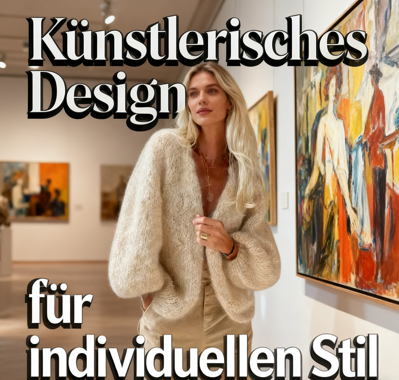 ✨ Gilet oversize artistique – maille duveteuse à manches bouffantes | Léger comme une plume et ultra confortable 🧶💫
