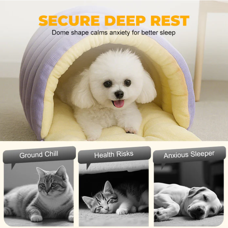 🐶😸 Chaleur, confort douillet, grotte moelleuse pour animaux 