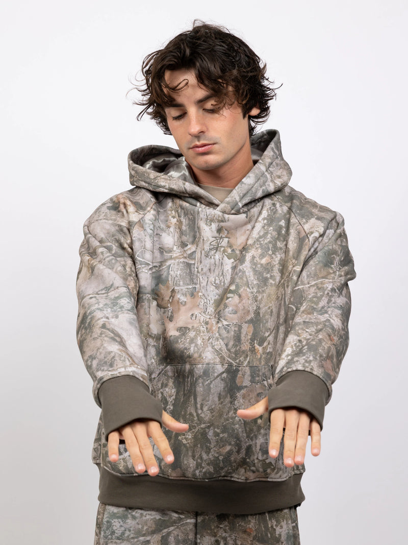 Ensemble de loisirs oversize Kuschelwohl™ : Sweat à capuche et pantalon camouflage à imprimé feuille d'érable – 🎄 Grande vente de Noël