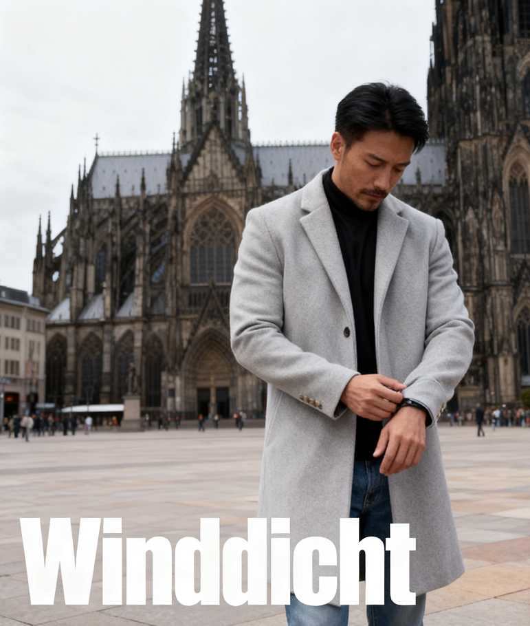 🧥 Kuschelwohl Herren Wollmantel – Eleganter, grauer Mantel mit klassischem Schnitt für den Winter ❄️