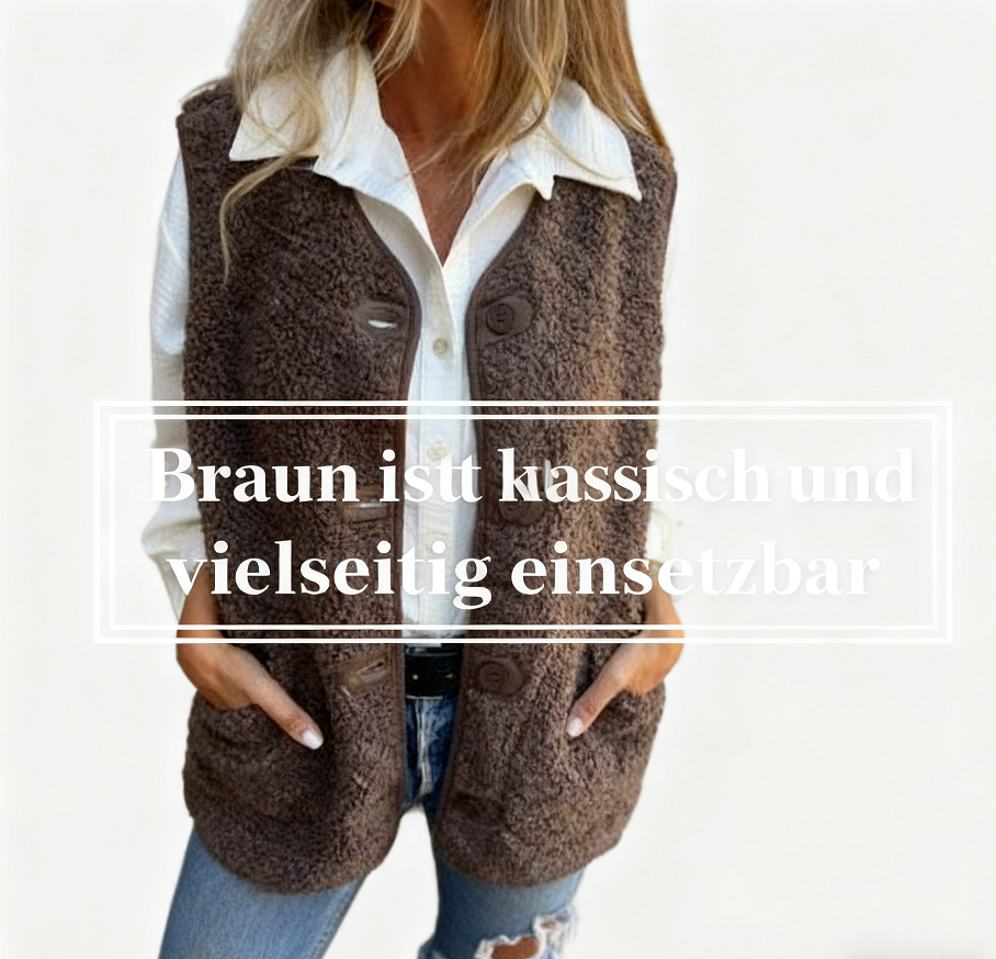 🎉Neu eingetroffen – 50 % Rabatt💛Kurze, warme Herbstweste für Damen mit Knopfleiste