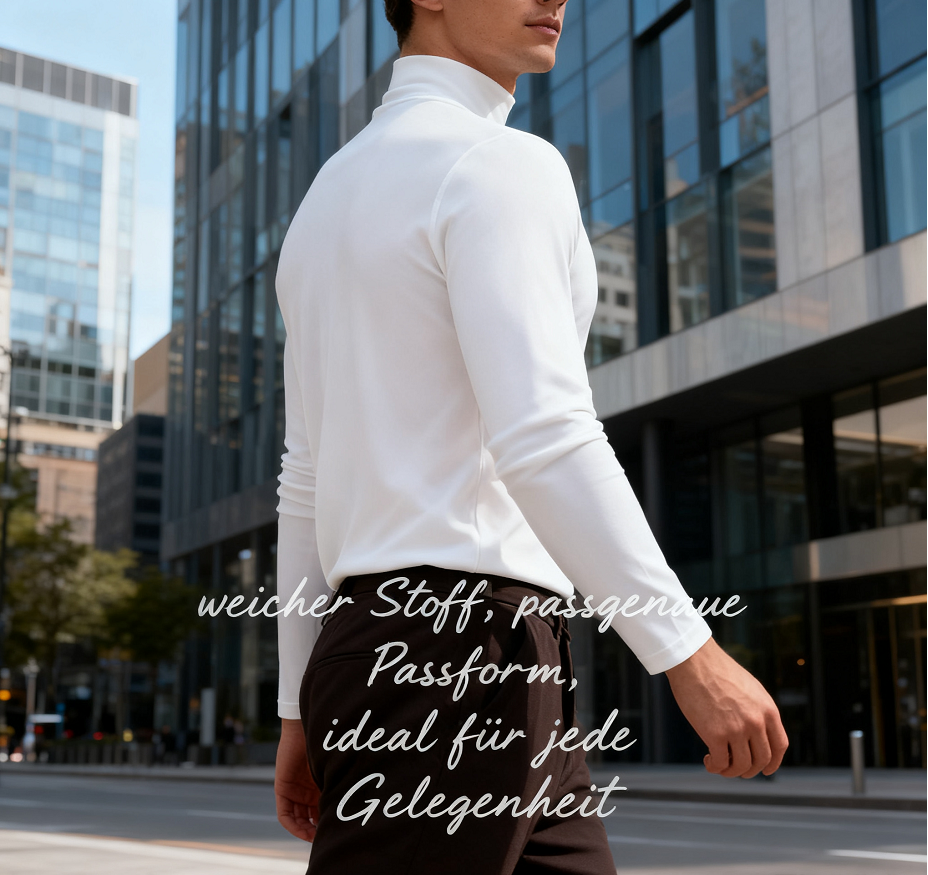 👔 Kuschelwohl Herren Stehkragen-Longsleeve – weich, elastisch & smart für Alltag & Büro ✨