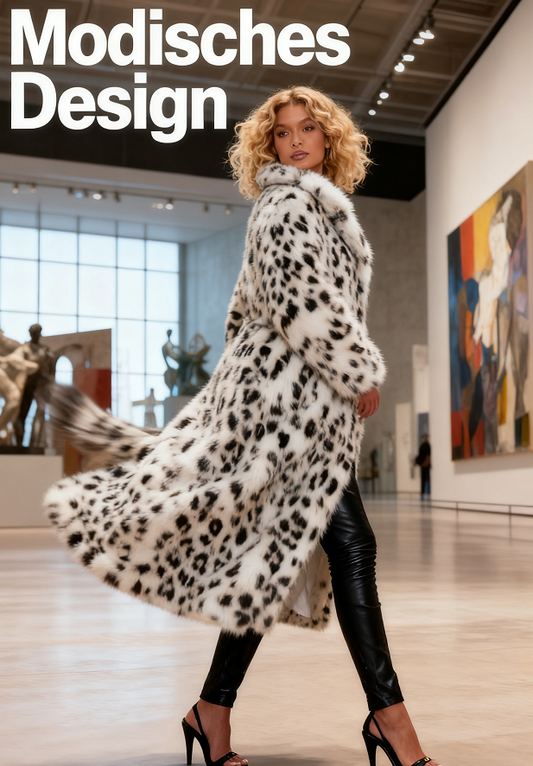 🐆🧥 Kuschelwohl Damen Leopard-Fellmantel – Luxuriös, warm und elegant für den Winter ❄️