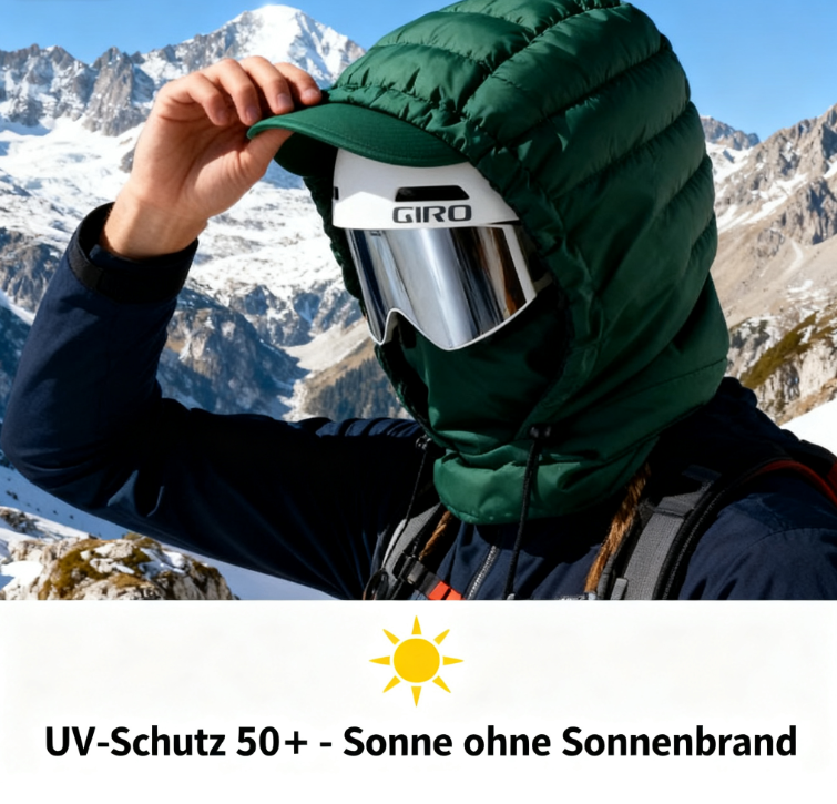 🏔️🧢 Cagoule thermique 3 en 1 confortable avec bonnet – Capuche d'hiver compatible avec un casque pour le ski, le vélo et les activités de plein air ❄️