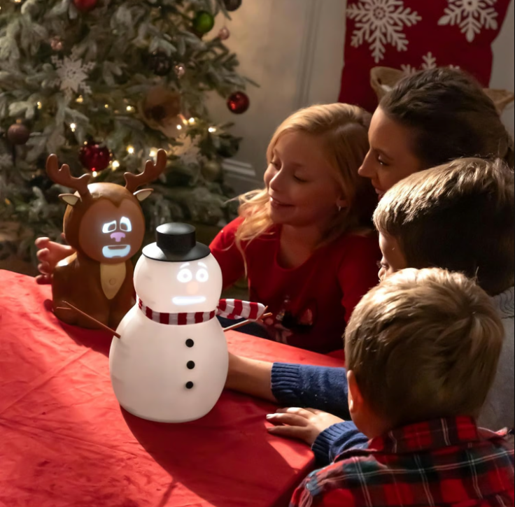 ⛄️ Sprechender animierter blinkender Schneemann mit integriertem Projektor und Lautsprecher, Plug-and-Play🎄