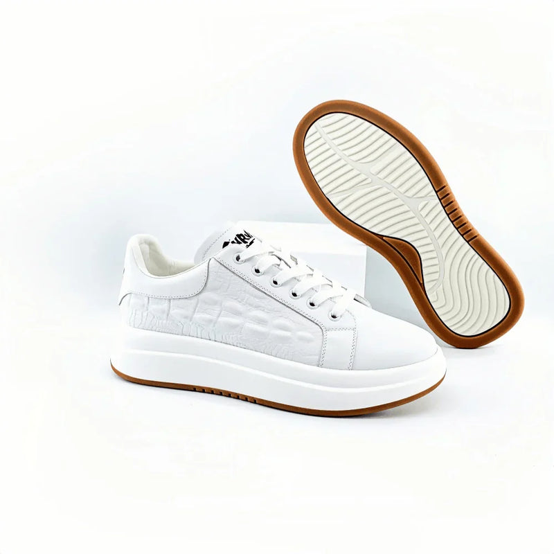 Kuschelwohl™ Herren Echtleder-Sneaker mit Kroko-Prägung & Fußgewölbestütze (Orthopädischer Komfort) – 🎄 Weihnachts-Sale
