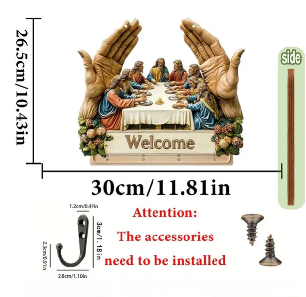 Dekorativer Schlüsselhalter aus Holz zur Wandmontage