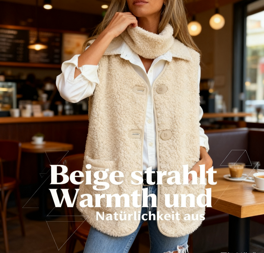 🎉Neu eingetroffen – 50 % Rabatt💛Kurze, warme Herbstweste für Damen mit Knopfleiste