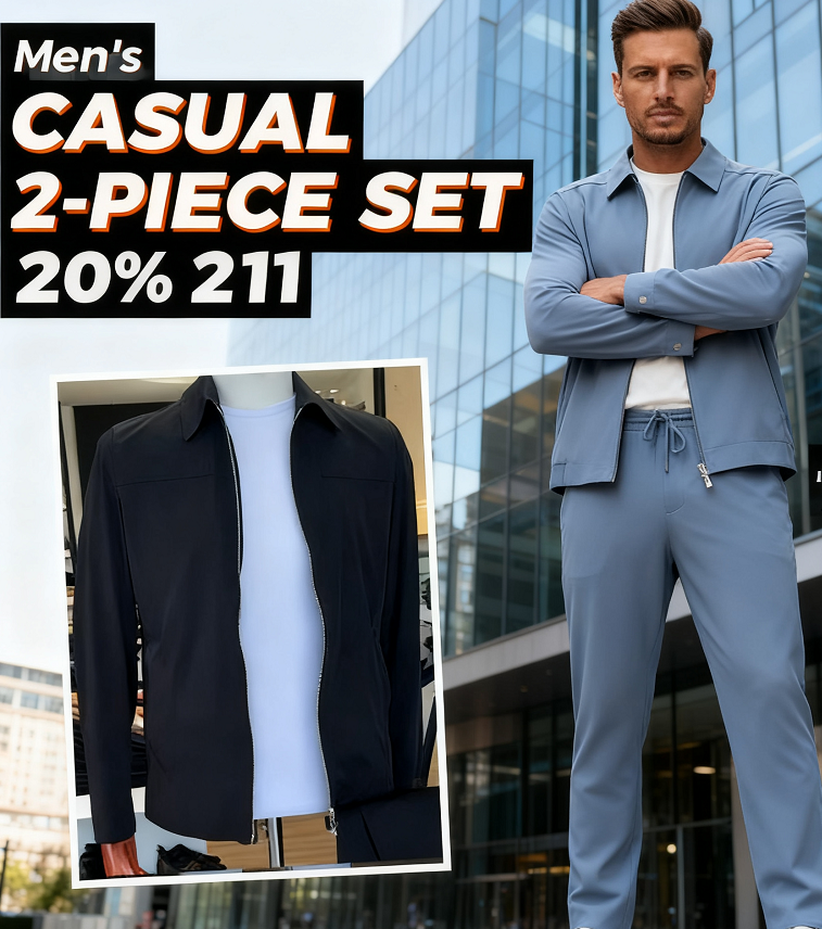 🧥👖 Kuschelwohl Herren Casual 2-Piece Set – Jacke + Jogger | weich, atmungsaktiv & smart-casual ✨