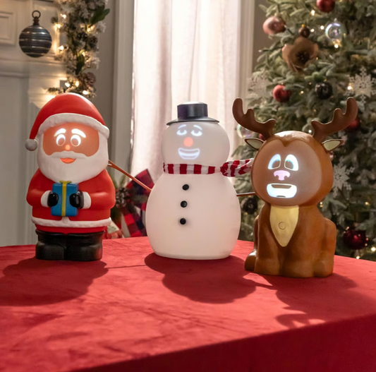 ⛄️ Sprechender animierter blinkender Schneemann mit integriertem Projektor und Lautsprecher, Plug-and-Play🎄