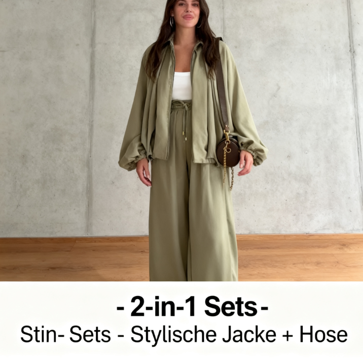 🔥Heißer Verkauf: 50 % RABATT🔥Overshirt/Jacke + Wide-Leg-Hose | weich, fließend & knitterarm
