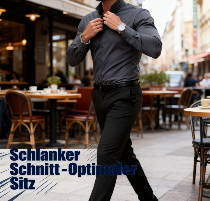 👔 Kuschelwohl Herren Business-Hemd – Slim Fit, elastisch & bügelleicht | Langarm