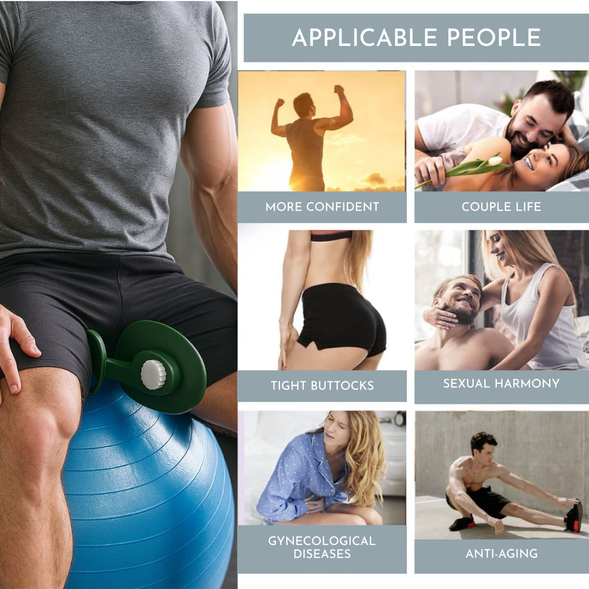 Oberschenkeltrainer & Kegel-Übungsgerät | Robustes 16 kg Gerät zur Stärkung der Oberschenkelinnenseite und des Beckenbodens | Zur Unterstützung der Rückbildung nach der Geburt | Hochwertiges Material |