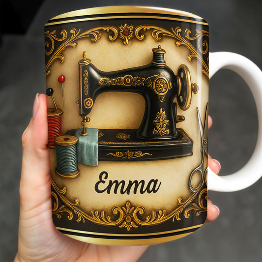 Klassisches Nähmaschinendesign mit eleganten Verzierungen