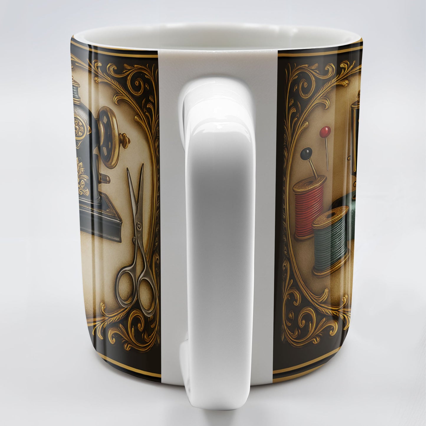 Klassisches Nähmaschinendesign mit eleganten Verzierungen