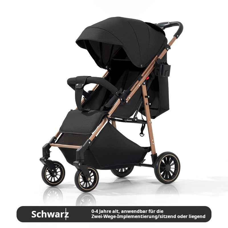 Luxuriöser 3-in-1 Kinderwagen faltbar für Reisen zusammenklappbar