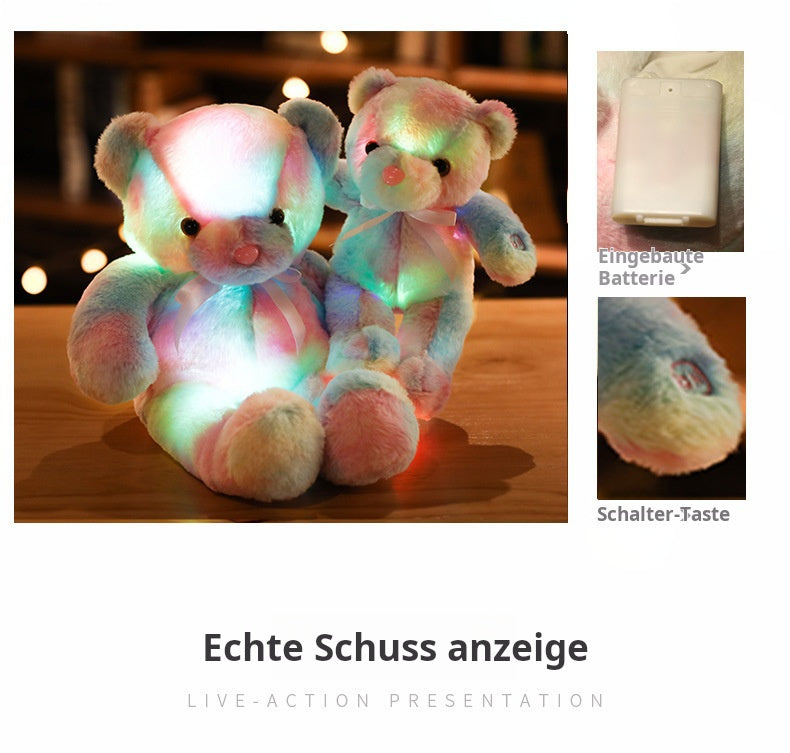 🎄❤️Weihnachtsangebot: 60% Rabatt 🧸Teddybär, buntes LED-Licht, Stofftiere