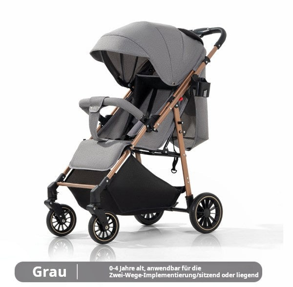 Luxuriöser 3-in-1 Kinderwagen faltbar für Reisen zusammenklappbar
