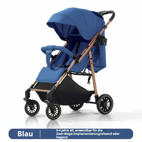 Luxuriöser 3-in-1 Kinderwagen faltbar für Reisen zusammenklappbar