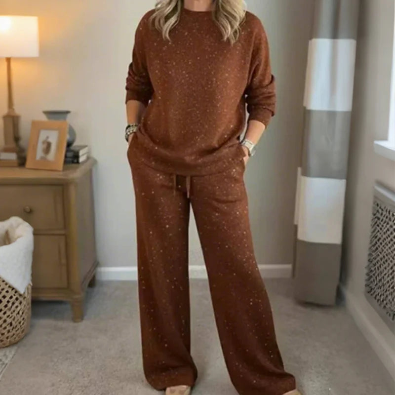 Ensemble deux pièces Kuschelwohl® Premium Glitter (pull et pantalon) – Toucher cachemire et véritable laine | 🎄 Grande vente de Noël 