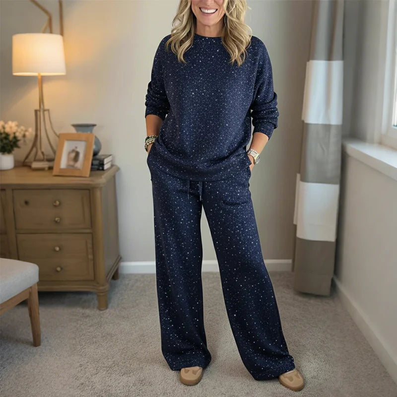 Ensemble deux pièces Kuschelwohl® Premium Glitter (pull et pantalon) – Toucher cachemire et véritable laine | 🎄 Grande vente de Noël 