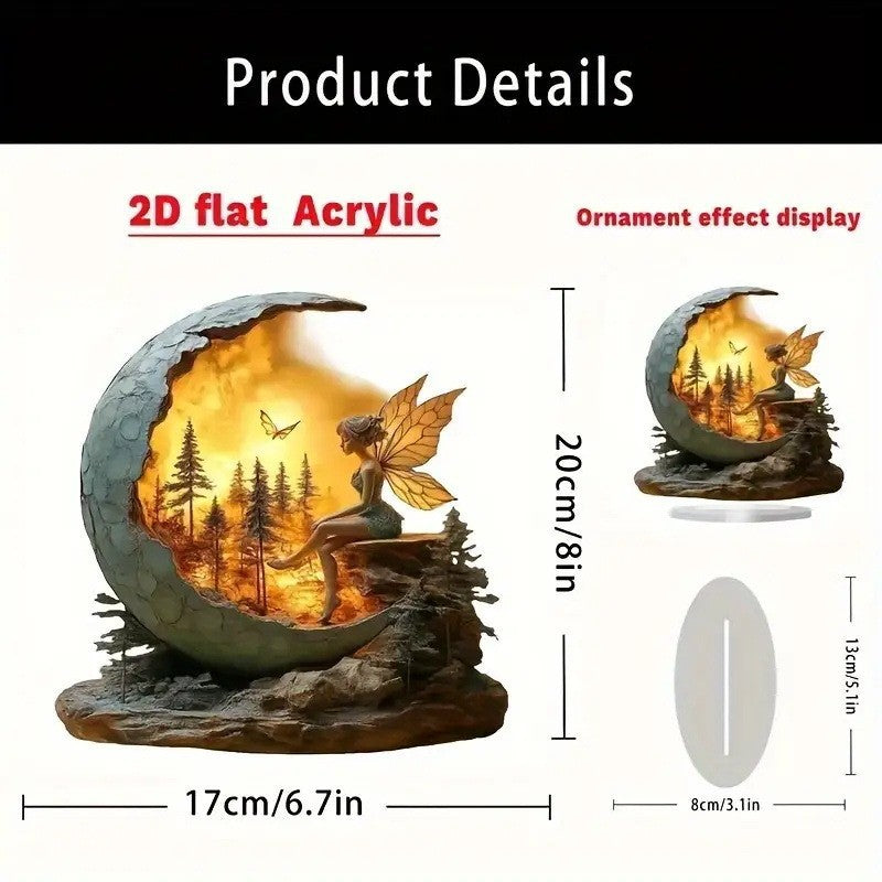Tischdekoration mit Ramadan-Moscheemotiv und Sockel, 1 Stück, 2D-Acryl-Tischornament mit flacher Optik, multifunktionale Dekoration für Esstisch, Büro oder Schreibtisch im Studentenwohnheim.