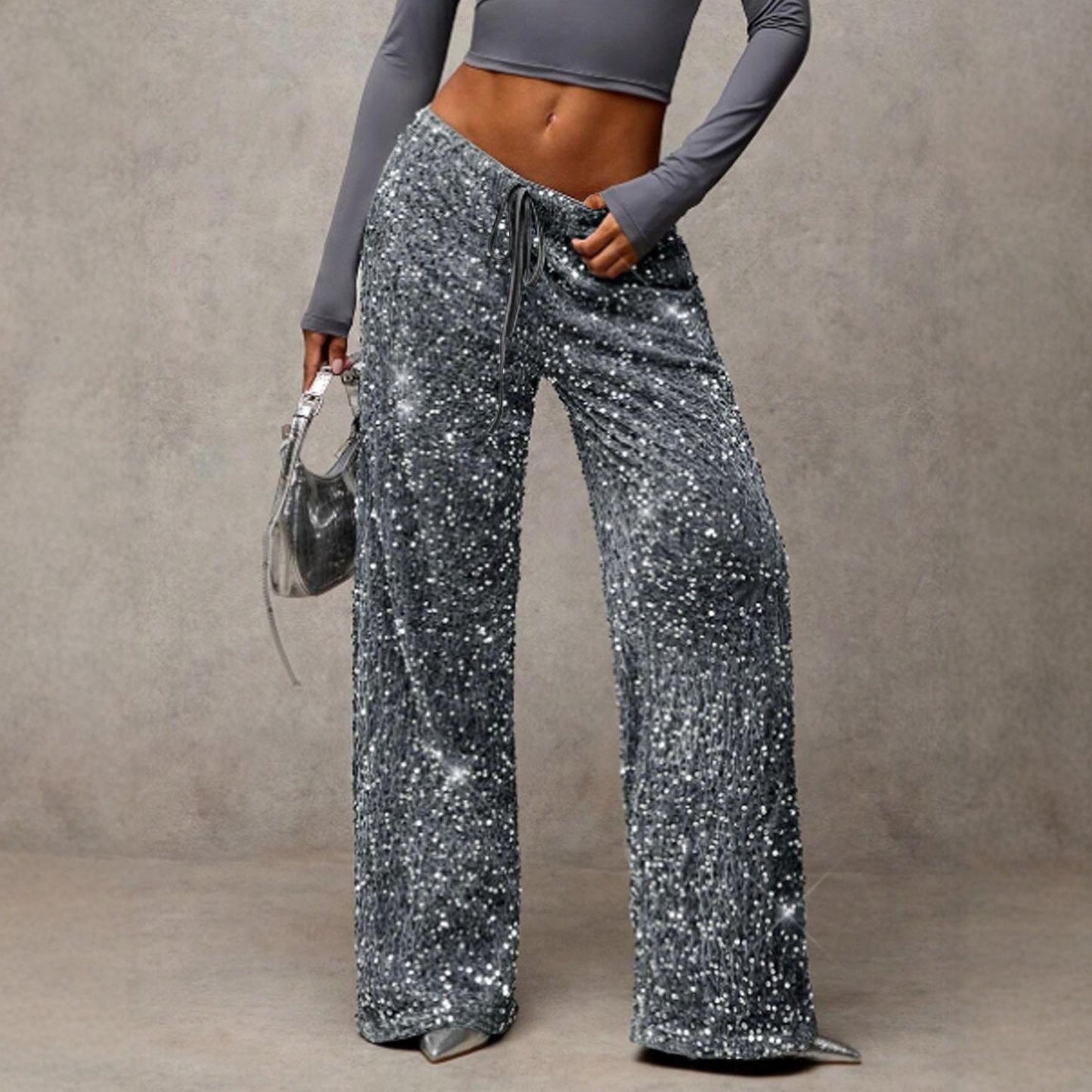 Pantalon à sequins scintillants Kuschelwohl® (jambes larges) – Élastique, toucher cachemire et véritable laine | 🎄 Grande vente de Noël