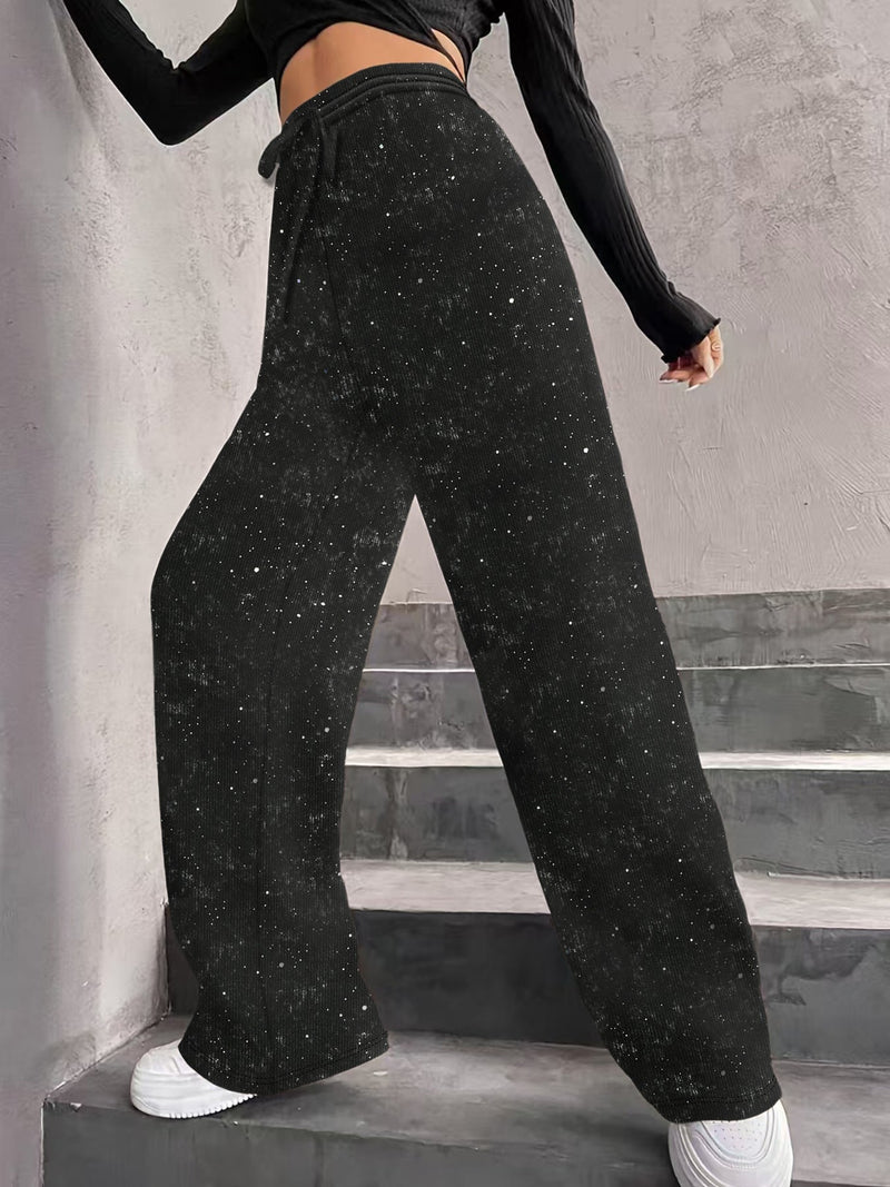 Pantalon à sequins scintillants Kuschelwohl® (jambes larges) – Élastique, toucher cachemire et véritable laine | 🎄 Grande vente de Noël