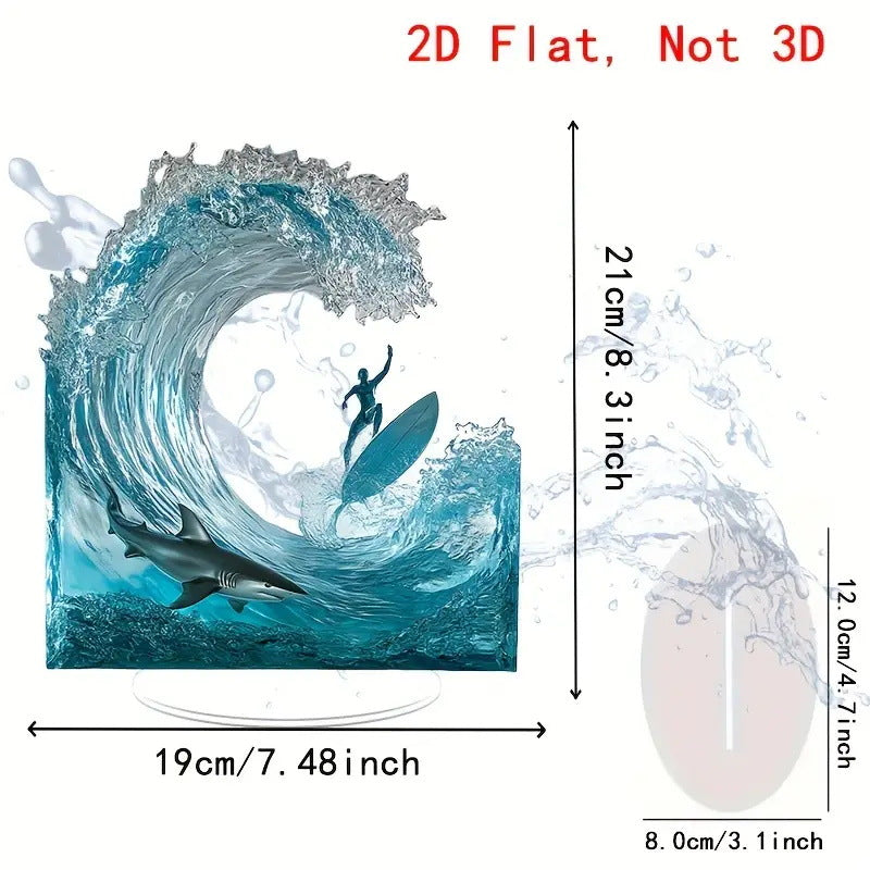 Tischdekoration mit Ramadan-Moscheemotiv und Sockel, 1 Stück, 2D-Acryl-Tischornament mit flacher Optik, multifunktionale Dekoration für Esstisch, Büro oder Schreibtisch im Studentenwohnheim.