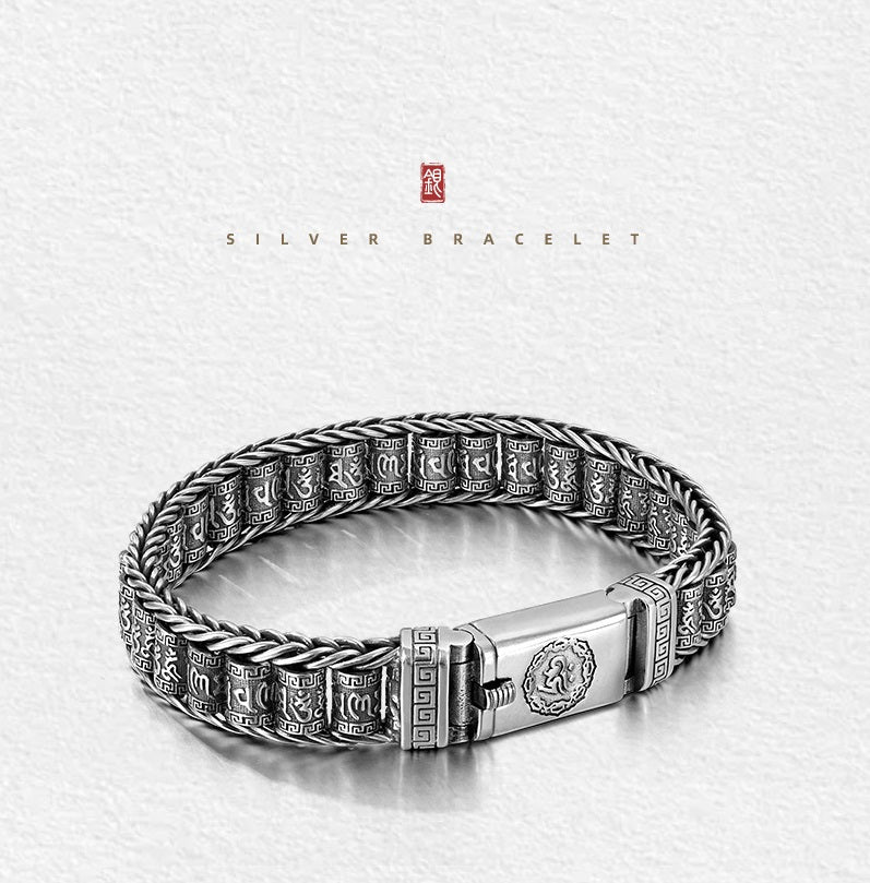 💎 50 % RABATT! 💎 Tibetisches Gebetsmühlen-Armband – 925er Sterlingsilber, Glücksbringer & Valentinstagsgeschenk