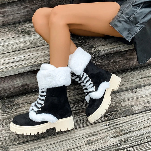 Bottes de neige orthopédiques à lacets Kuschelwohl™ – Montantes et chaudes (Grande vente de Noël 🎄) 