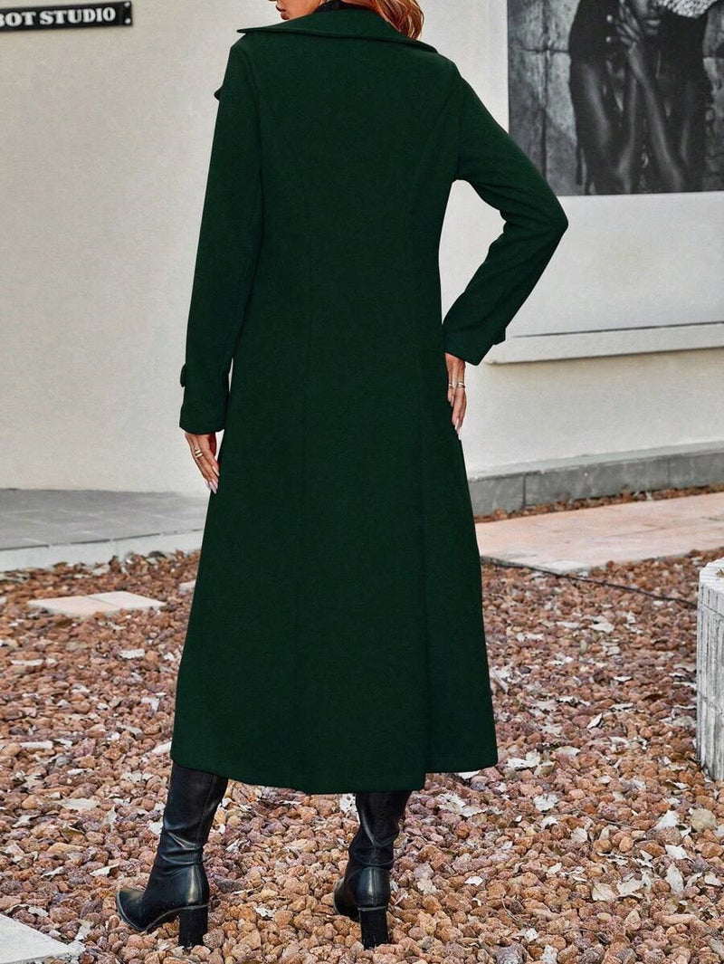 🔥Méga promotion du Black Friday ! – 50 % de réduction !🔥 Manteau long et chaud pour femme avec double patte de boutonnage🧥
