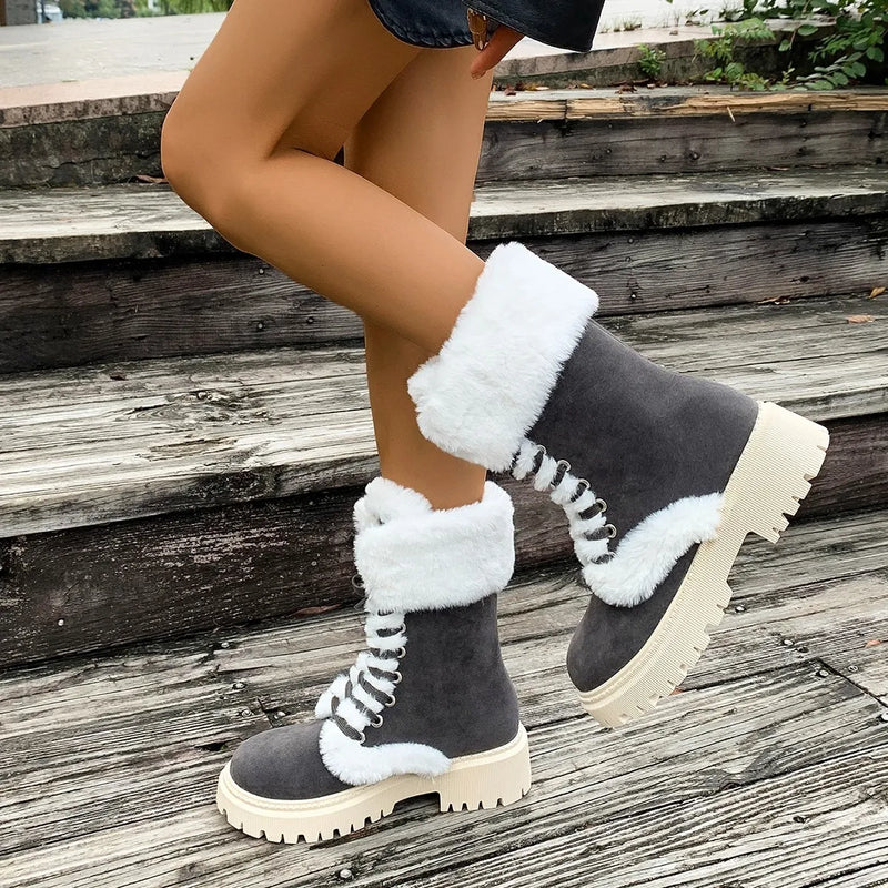 Bottes de neige orthopédiques à lacets Kuschelwohl™ – Montantes et chaudes (Grande vente de Noël 🎄) 