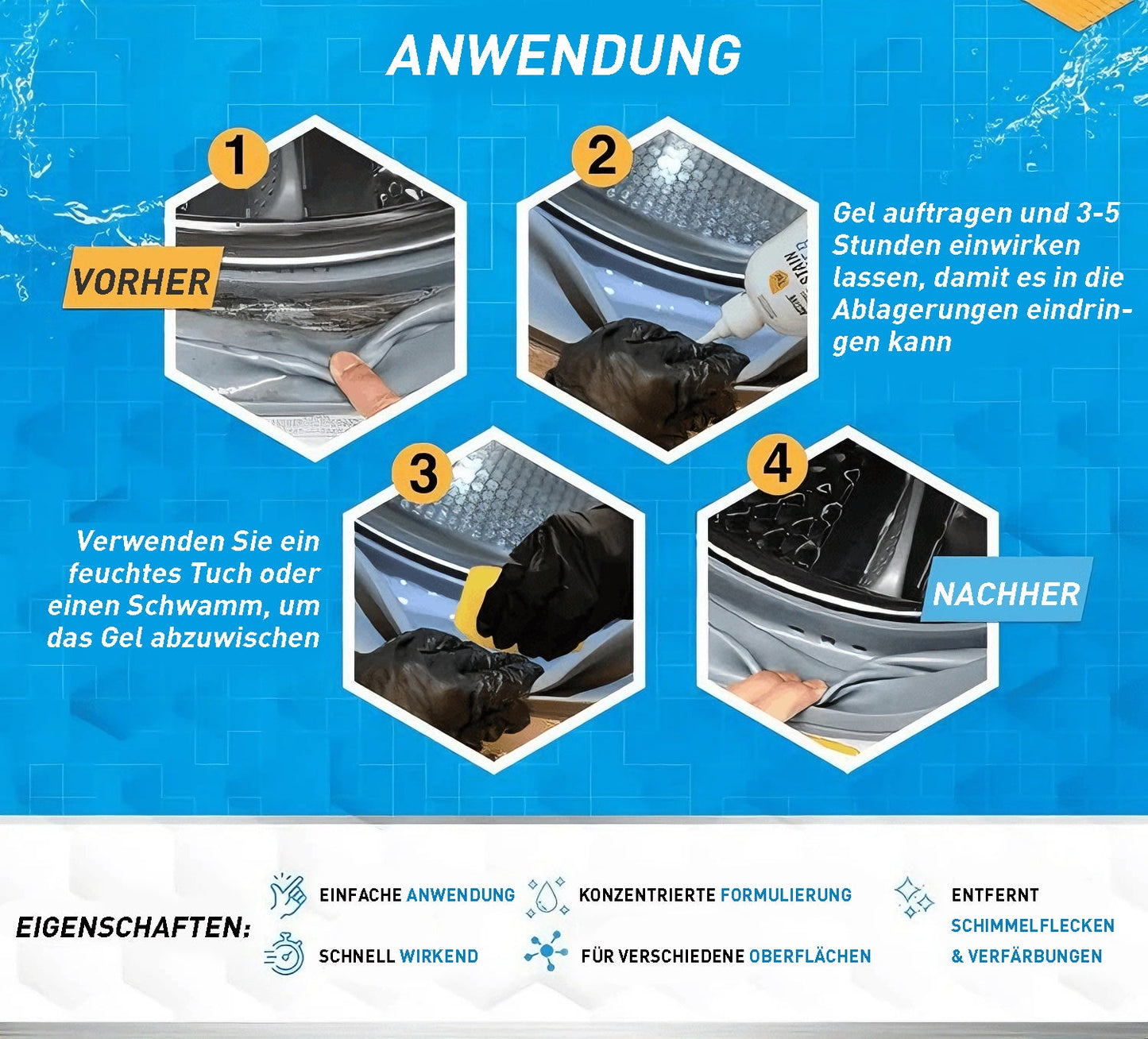 🦠 KAUFE 2, ERHALTE 1 GRATIS! 🛁 Schimmelentferner-Gel – Starke Formel, Bürste Inklusive & Wirksam in Dusche und Fugen 🧽✨