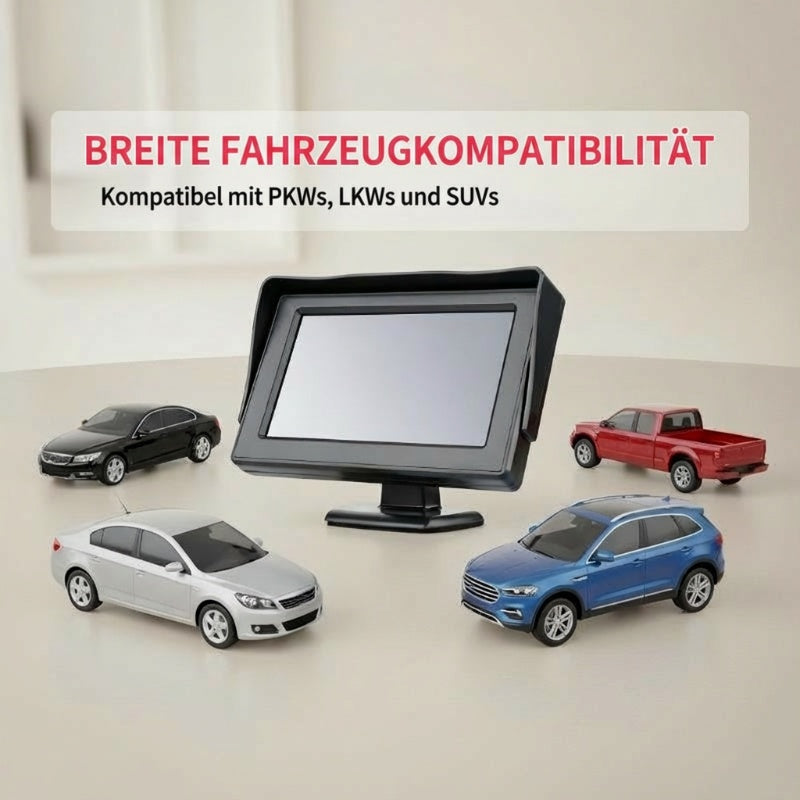 📺✨ 4,3-Zoll Auto-Display TFT-LCD – Doppel Videoeingänge + 9-35V Spannung + Kompakt Design! ✨