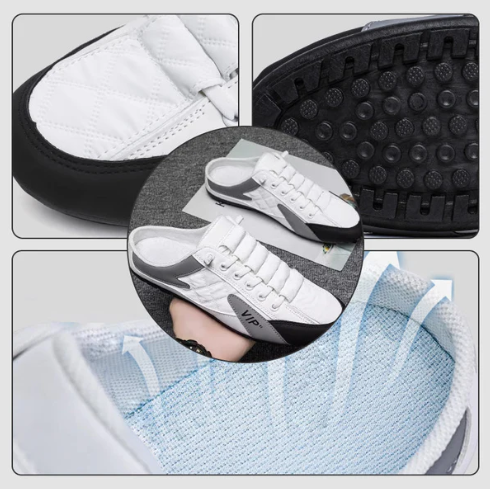 Herren-Sneaker zum Hineinschlüpfen mit offener Ferse und Schnüroptik