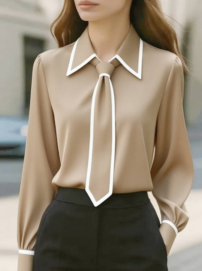 Klassisches Damen-Farbblock-Shirt