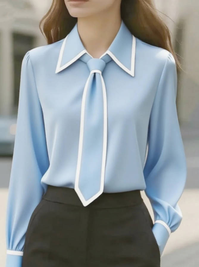 Klassisches Damen-Farbblock-Shirt