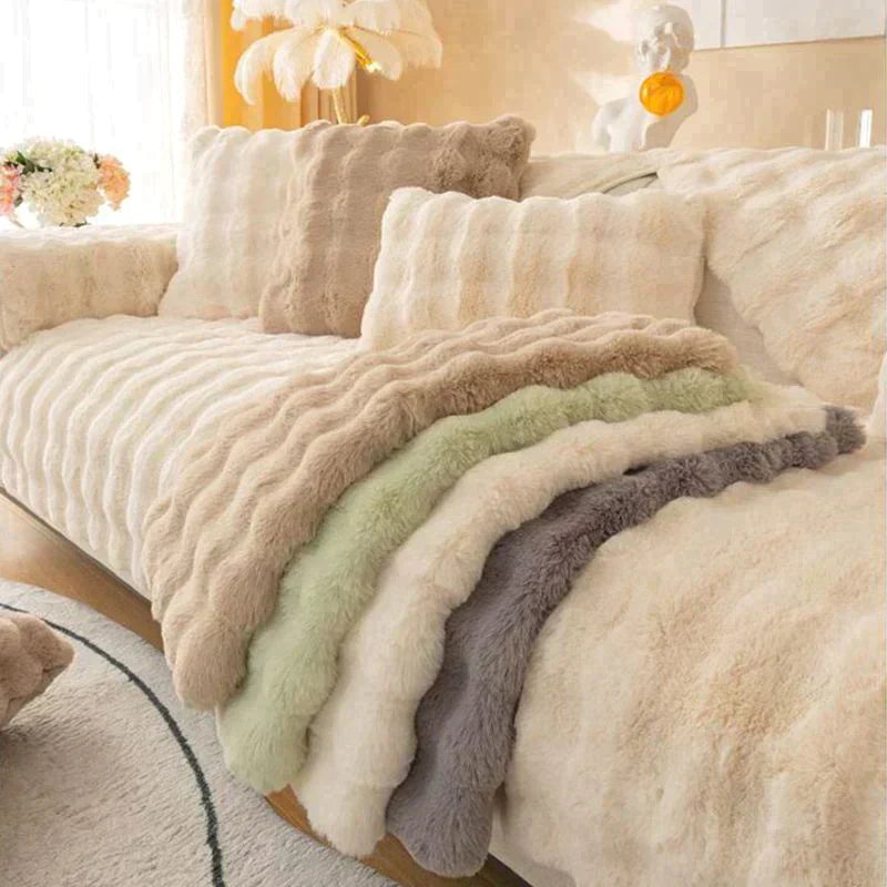 Kuschelwohl™ Ultra-Weicher Kaninchenplüsch-Sofaschoner – Winter-Edition ❄️ | Weihnachtsrabatt – bis zu 40 % 🎁